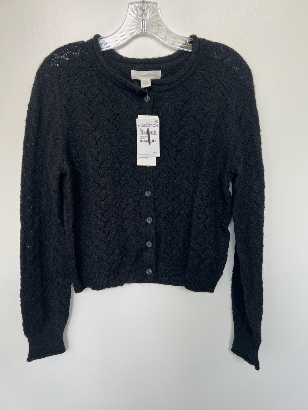 Treasure & Bond Black Button-Front womenβs knit Sweater